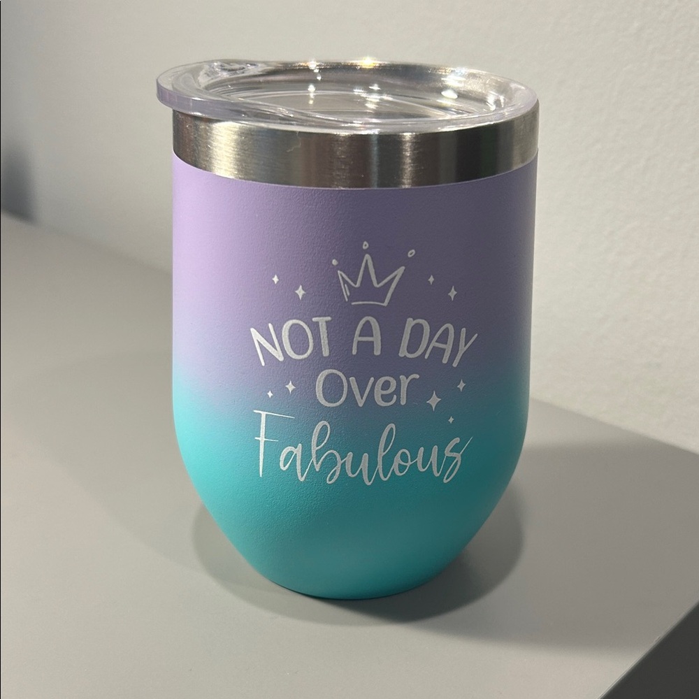 Purple and Blue Ombre Wine Tumbler